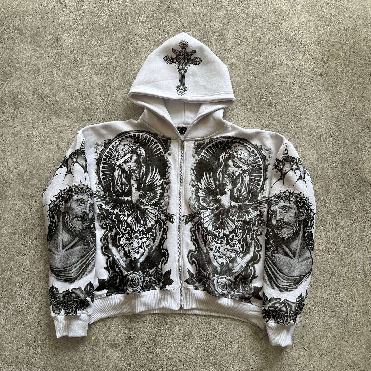 Jesus Vintage Zip-Up Hoodie